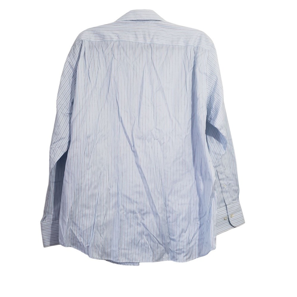 The Mens Store Bloomingdales Dress Shirt Mens 16.5 32/33 Blue Striped Non-Iron View 2